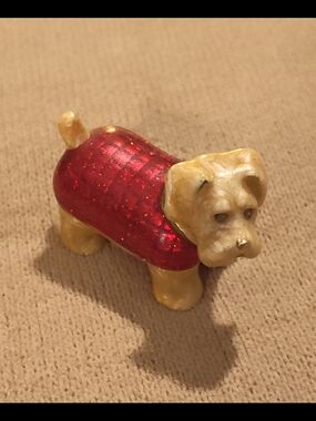 Vintage 80's Monet Dog Figurine Trinket